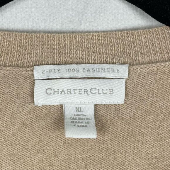 Charter Club 2-Ply Cashmere Knit V-Neck Sweater - Women’s XL - Picture 4 of 5